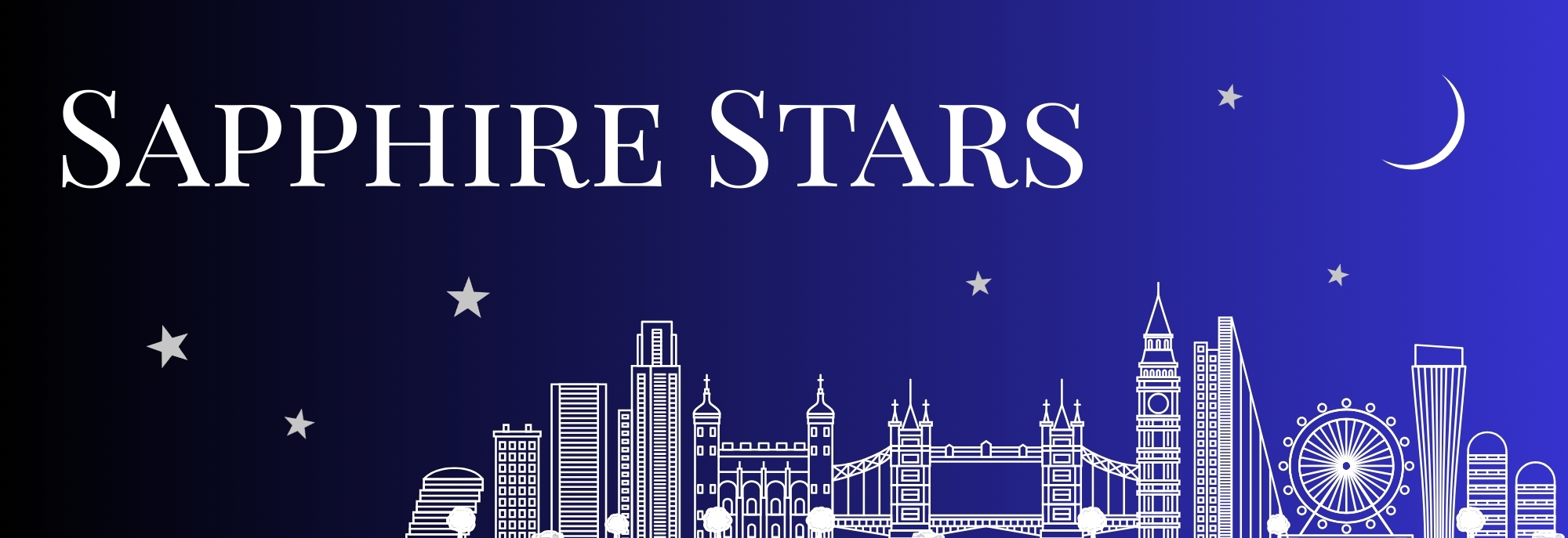 Header for the Sapphire Stars series of rom coms by Suzanne Lissaman