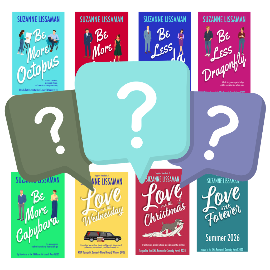 Book Club Questions icon - book covers with 3 question marks in speech bubbles