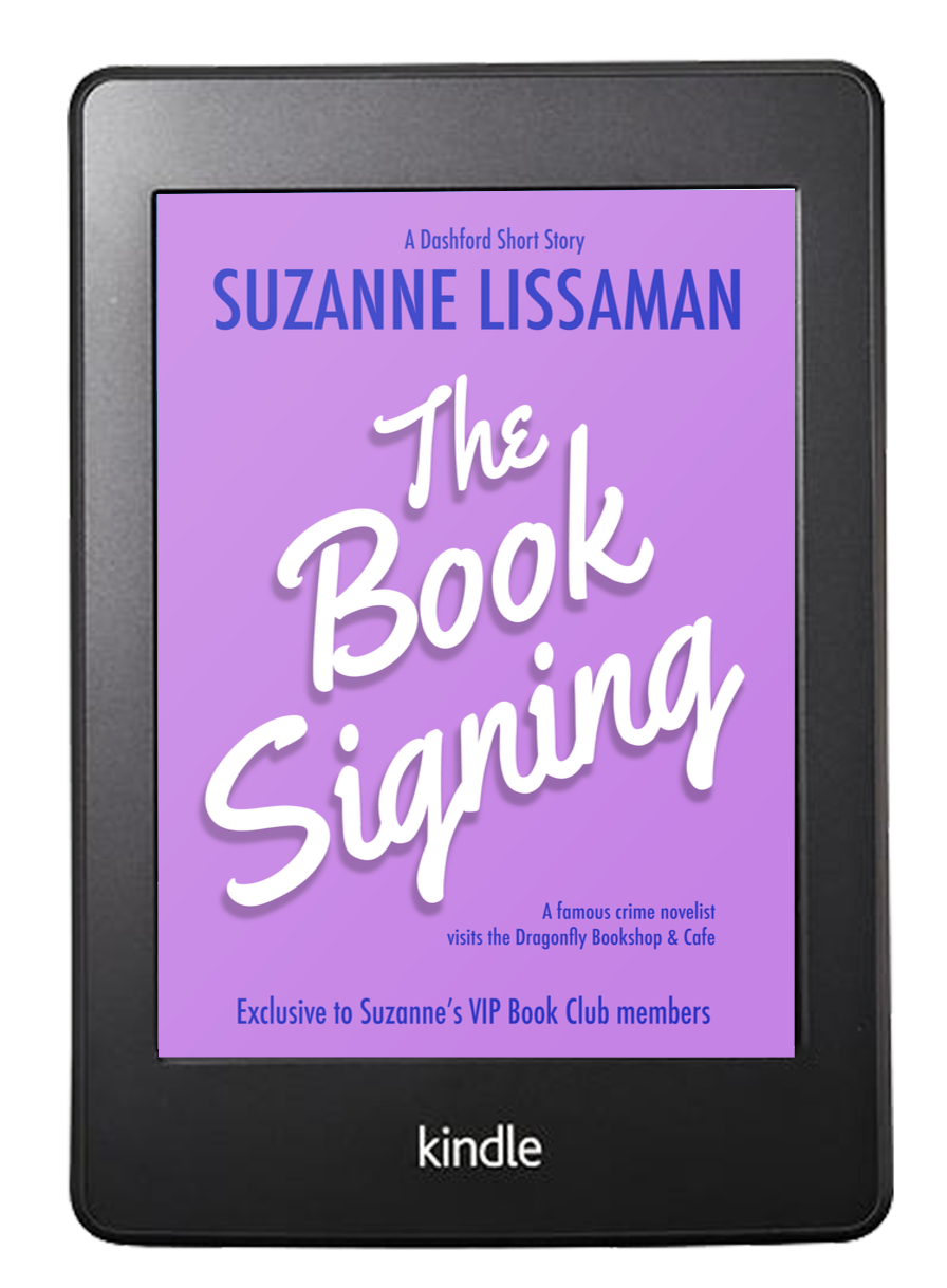Mockup of The Book Signing by Suzanne Lissaman as a Kindle ebook